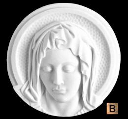 SYNTHETIC MARBLE MEDALLION OF THE PAINFUL VIRGIN LEATHER FINISHED